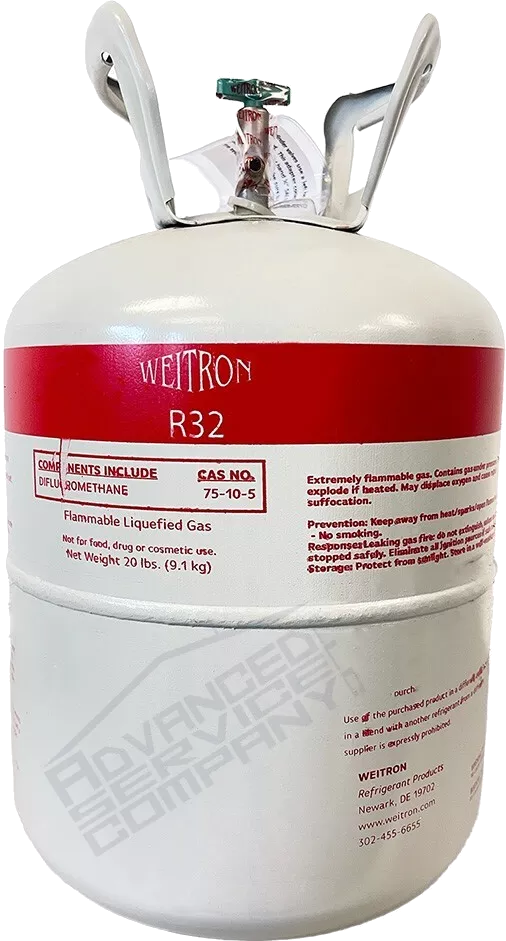 R32 R-32 Refrigerant R-32 (Difluoromethane) is a hydrofluorocarbon (HFC) refrigerant used in air conditioners and heat
    							pumps. It’s part of the newer generation of refrigerants designed to replace older, less environmentally friendly options
    							like R-410A.