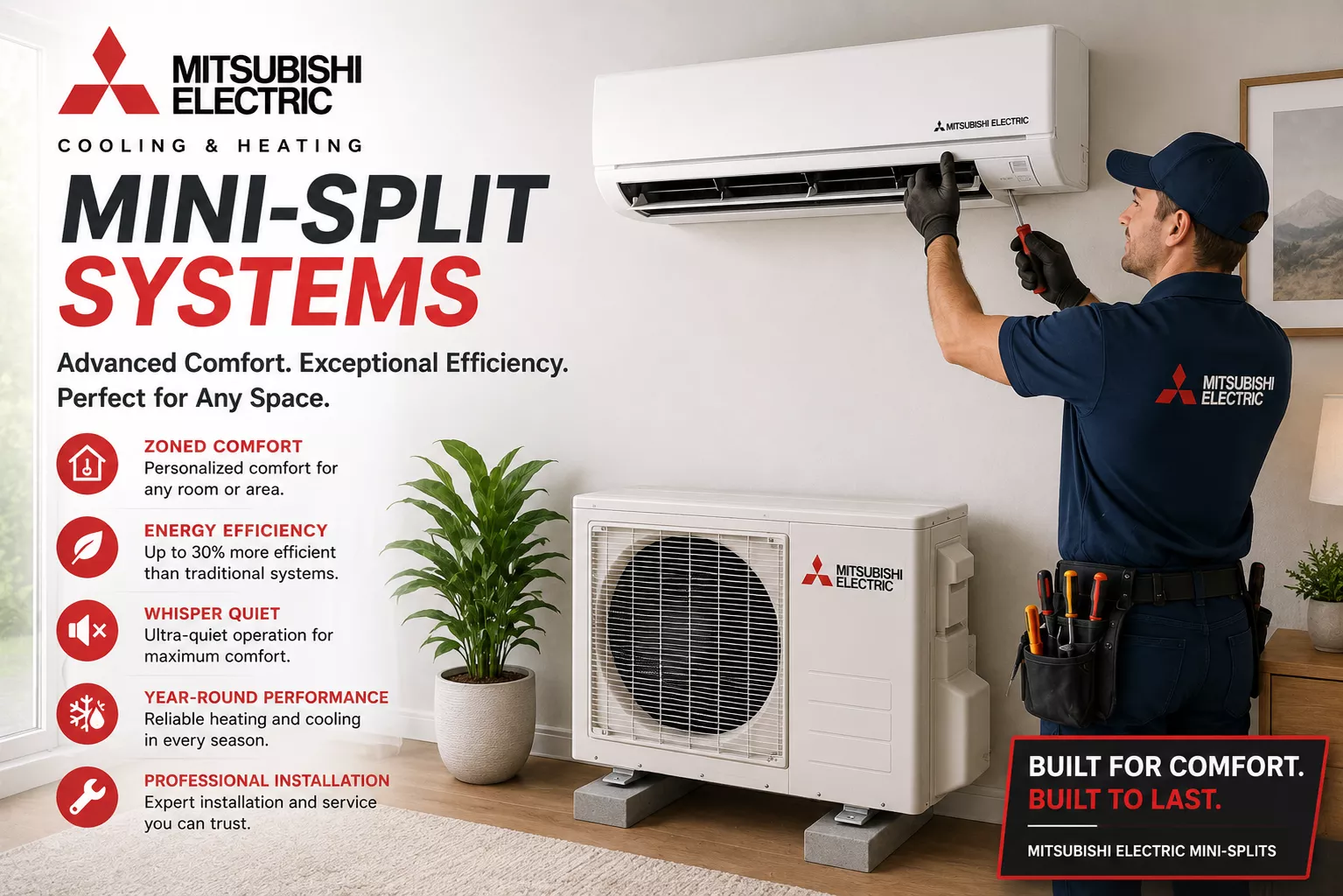 Mitsubishi Mini-Split HVAC Systems in North Alabama