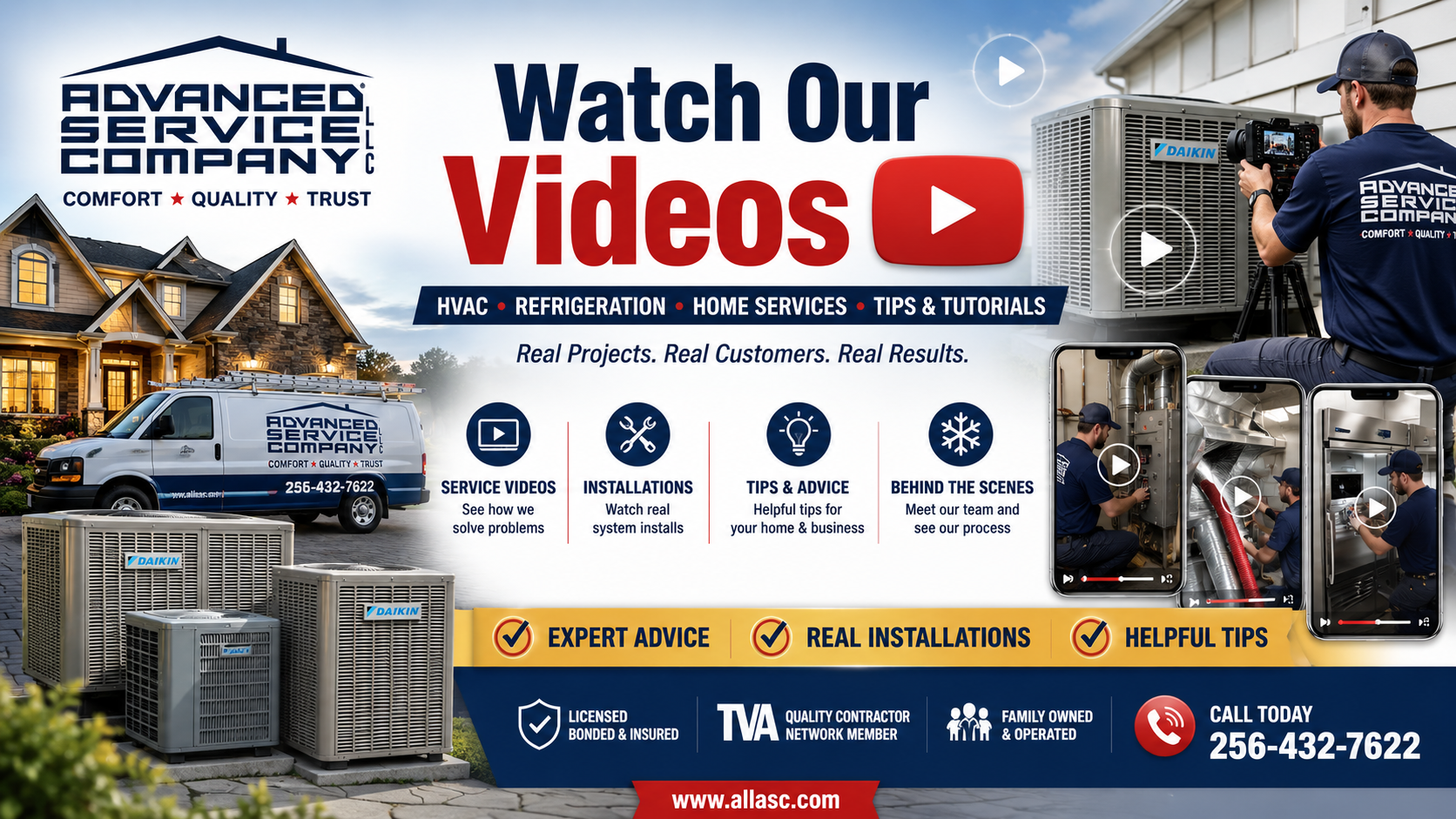 Advanced Service Company LLC HVAC refrigeration and home service videos