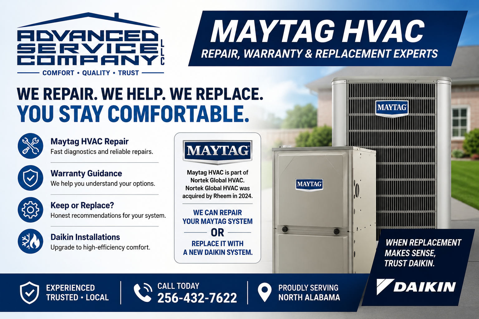 Maytag HVAC Repair & Warranty Help in North Alabama